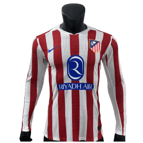 25-26 Home jersey players' version of Atletico Madrid  Long-sleeved jersey